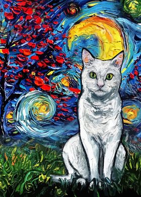 Cat Starry Night Van Gogh