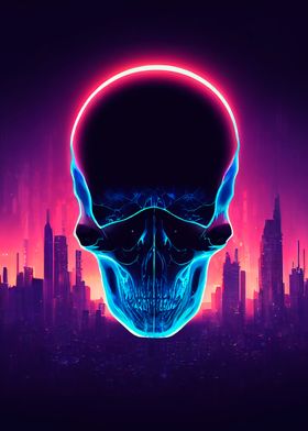 neon skull