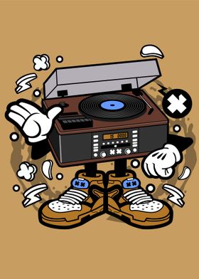 retro audio gear cartoon