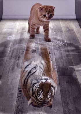 Cat Tiger Reflect Mindset