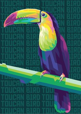 Toucan pop art with text