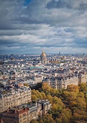 Autumn parisian cityscape