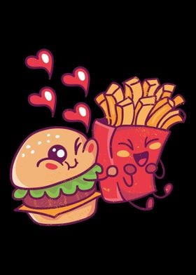 fries burger cute