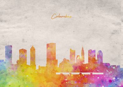 Columbus Skyline Painting