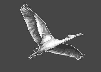 Flying Bird Grayscale 1