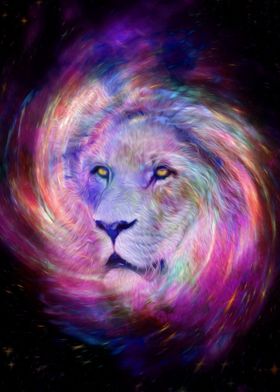 Colorful Galactic Lion