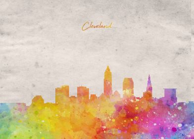 Cleveland Skyline Painting