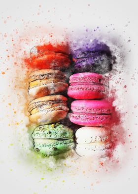 macaroon watercolor