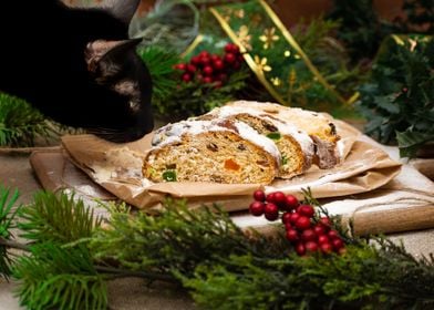 Stollen Christmas and Cat