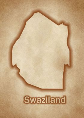 Swaziland vintage map glow