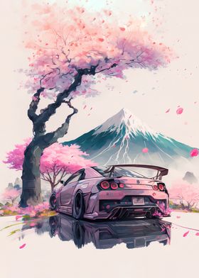 car and sakura