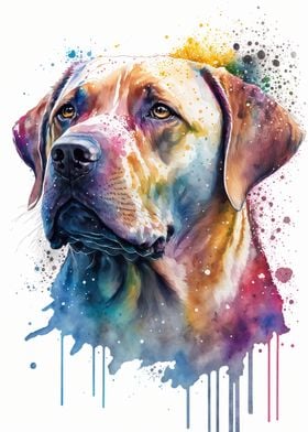 Labrador in watercolor art