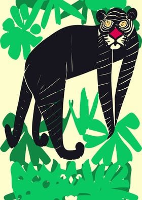 Black leopard poster