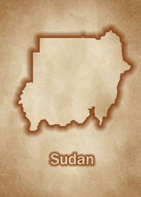 Sudan vintage map glow