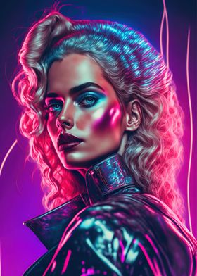 Synthwave Neon Lady