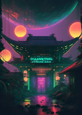 Cyberpunk Temple