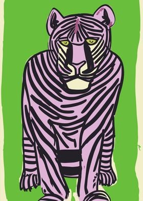 Pink Jungle Cat Poster