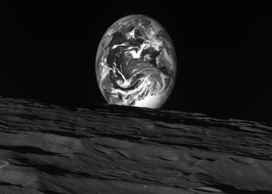 Black And White Earthrise