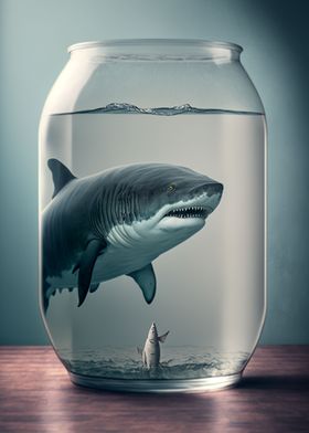 Shark in glass