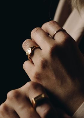 Hands with Gold Rings