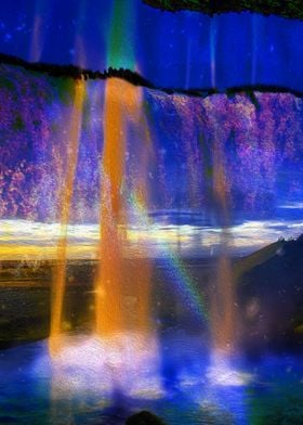 Colorful Vibrant Waterfall