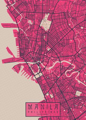 Manila City Map Blossom