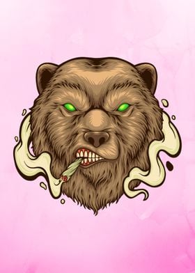 Angry Bear Smoking 