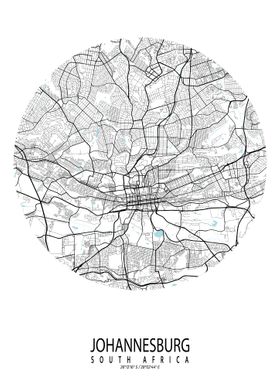 Johannesburg Map Circle