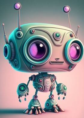 Cute Robot with big eyes