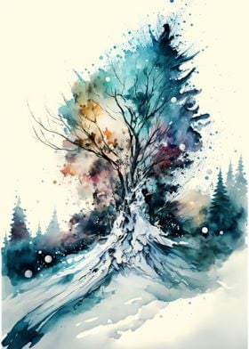 Winter Abstract Painting