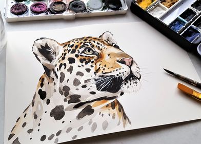 paint leopard art color