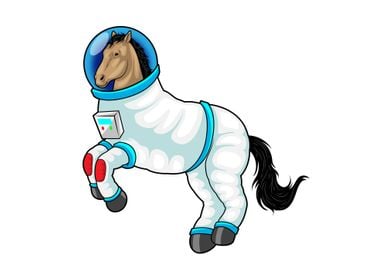 Horse Astronaut Space