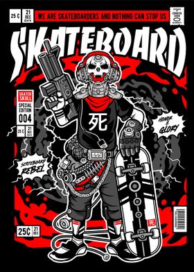 skater skull comic cover