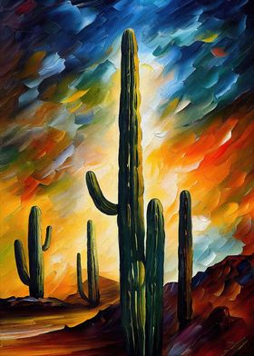 Desert Saguaro Scene