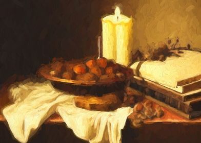 Oil Still life with Candle
