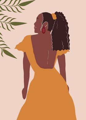 Boho Woman in Yellow Dress