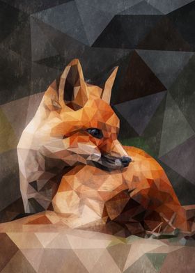 Baby Fox Low Poly