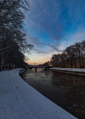 Turku frozen river Finland