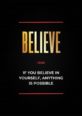 Believe motivational quote