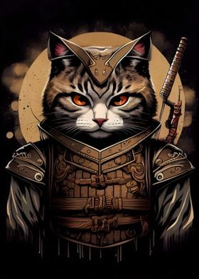 The Purrfect Samurai Cat
