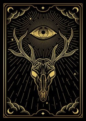 Tarot mystical deer skull