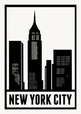 NYC black and white poster