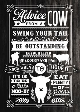 Farmhouse Rules Cow