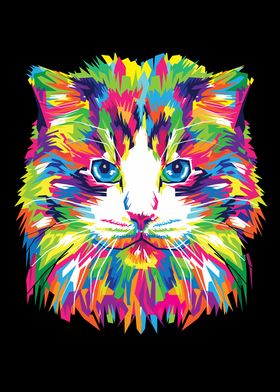 Colorful Abstract Cat