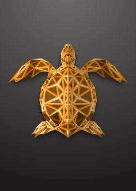 Turtle Engraved Lowpoly