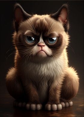 cute angry cat cartoon - Kawaii Cat - Magnet