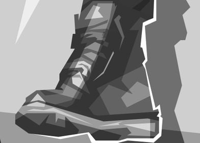 Man Shoes Popart Grayscale