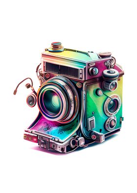 Colourful Retro SLR Camera