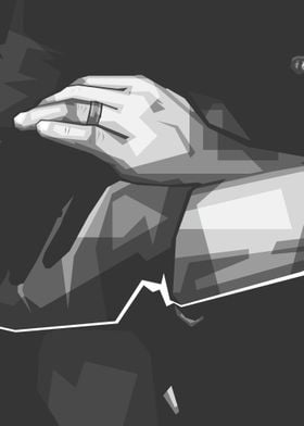 Male hand Grayscale