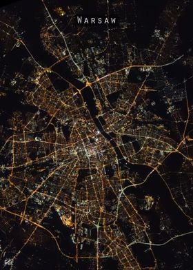 Warsaw at night from space